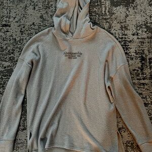 Abercrombie & Fitch Light Gray Hooded Sweater